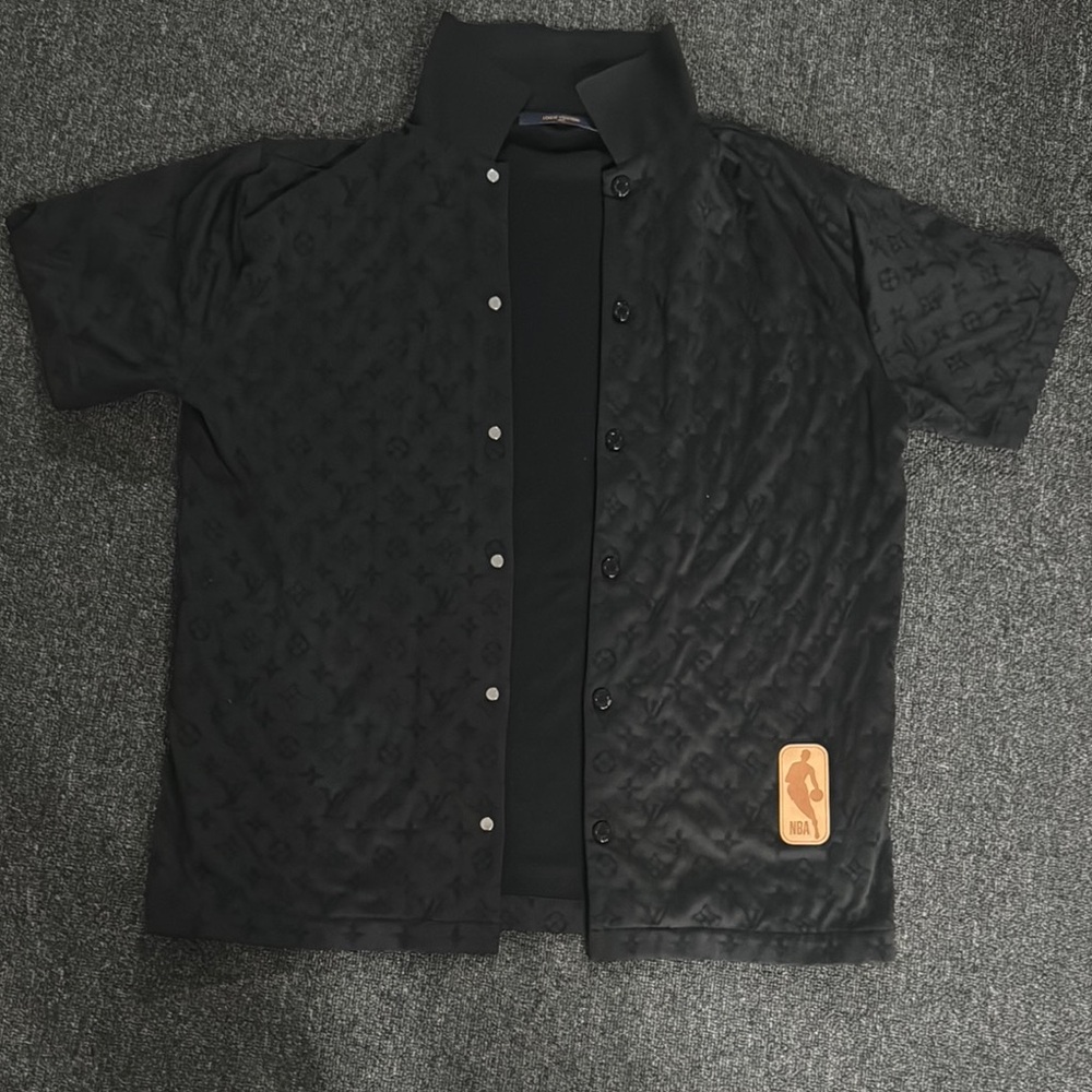 Louis Vuitton Black Polo with Textured Design